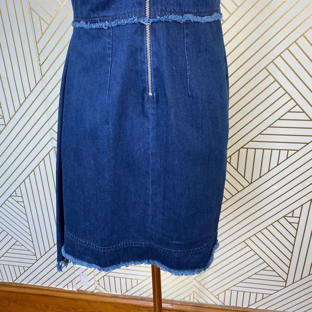 N/Nicholas‎ Denim Flare Side Sleeveless Dress Blue - Picture 9 of 12